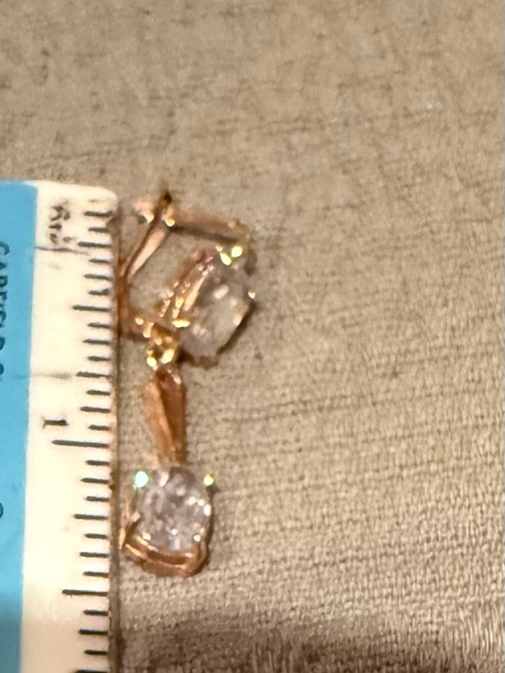 Vintage 18Kt Italian Gold Drop Light Blue Stone Earrings - Women Jewelry - Picture 3 of 10